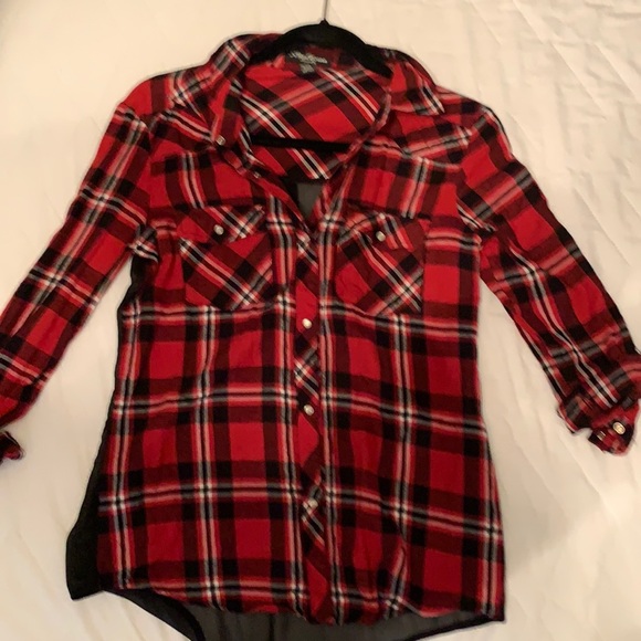 Sheer back flannel shirt - Picture 1 of 7